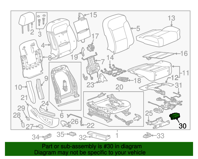 20162019 GM Front Seat Heater Control Module 13510339