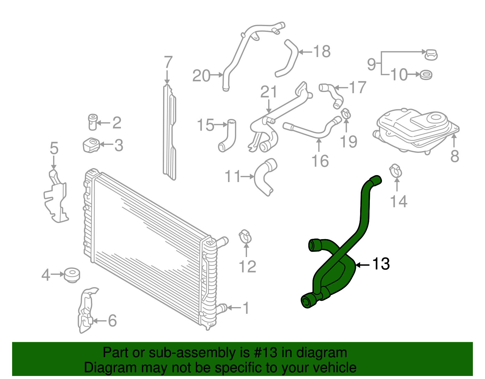 Lower Hose - Volkswagen (8D0-121-055-G)