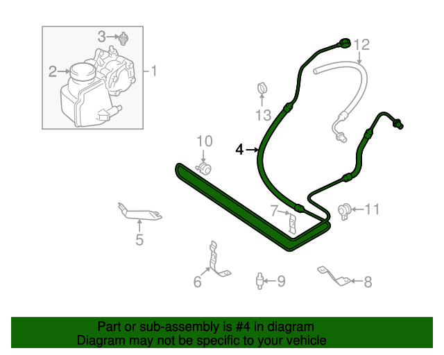 thumbnail interactive-video image 1 of Sunsong Power Steering Pressure Line Hose Assembly For Saab 9-3 (1999-2003) – 63654HZ 1 of 3