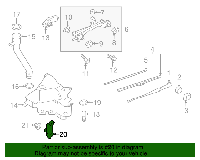 20172023 Subaru Washer Pump 86611FL00A OEM Parts Online