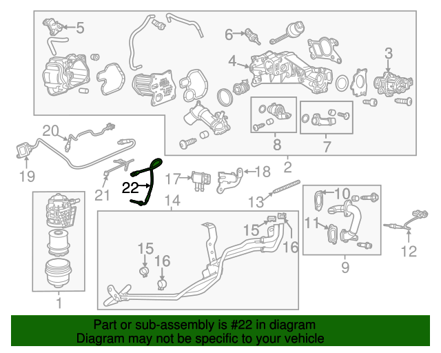 20142015 Chevrolet Cruze Exhaust Temp Sensor 55581035 MyGMparts.ca