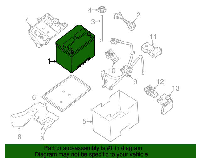 20162018 Nissan Maxima Battery 999M1ND35C Parts for Nissans