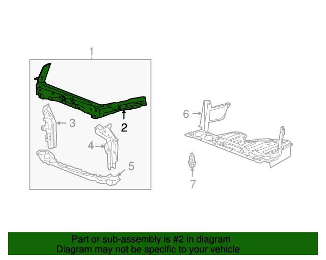 04602TA0A00ZZ Frame Set Front Bulkhead Center(Upper) 20082010