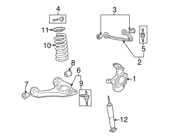 Set of 2 OEM 19210782 Front Lower Suspension Ball Joint Express Savana 2003-2013