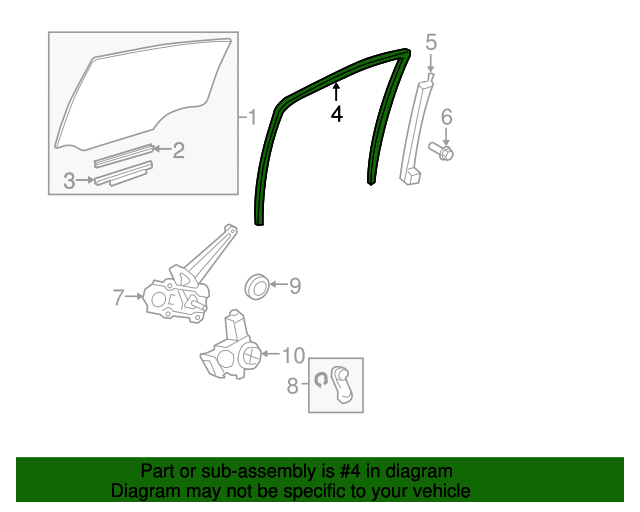20152018 Toyota Yaris Run WeatherStrip 681510D250 Toyota Parts Center