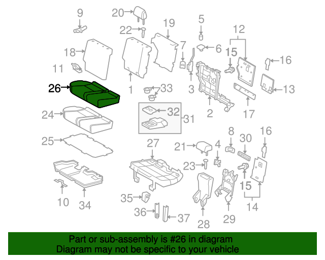 TOYOTA Genuine 71075-35B71-E1 Seat Cushion Cover