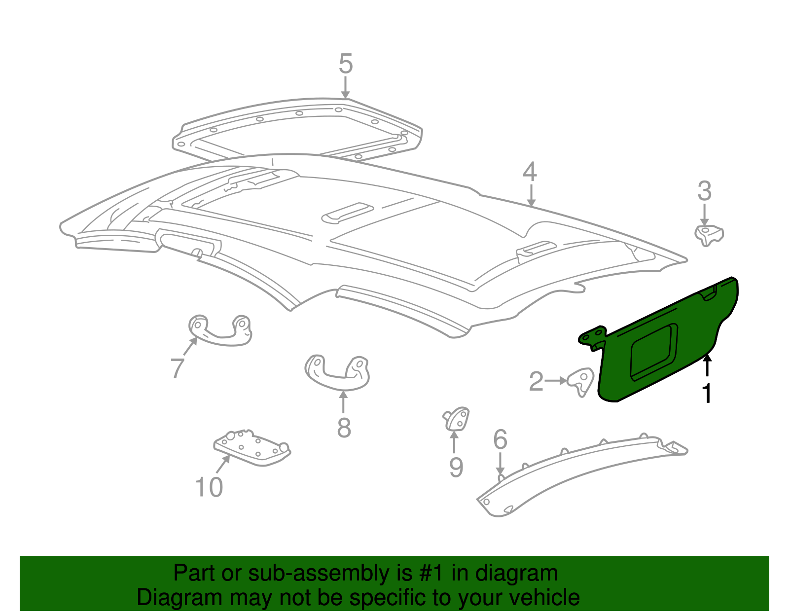 Sun-Visor - Ford (YF1Z-5404104-BAA)
