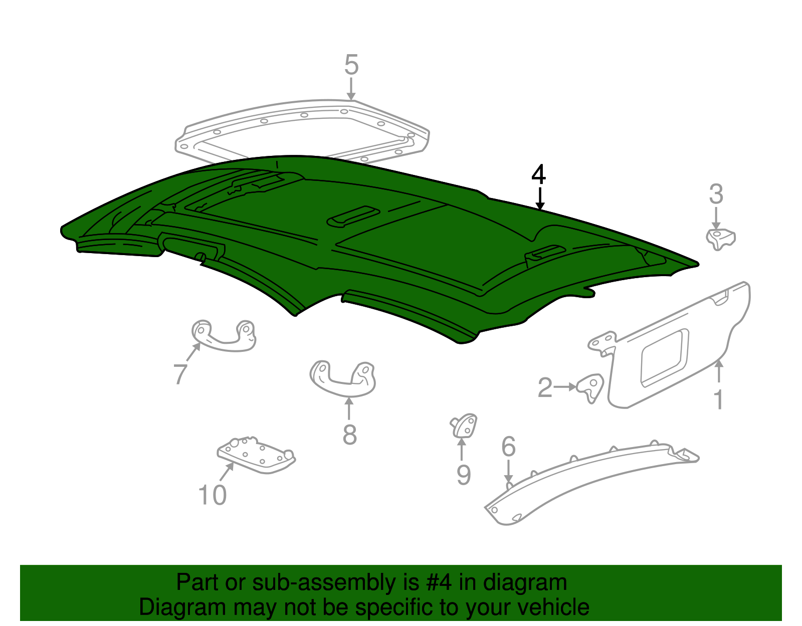 Headliner - Ford (YF1Z-7451916-AAA)