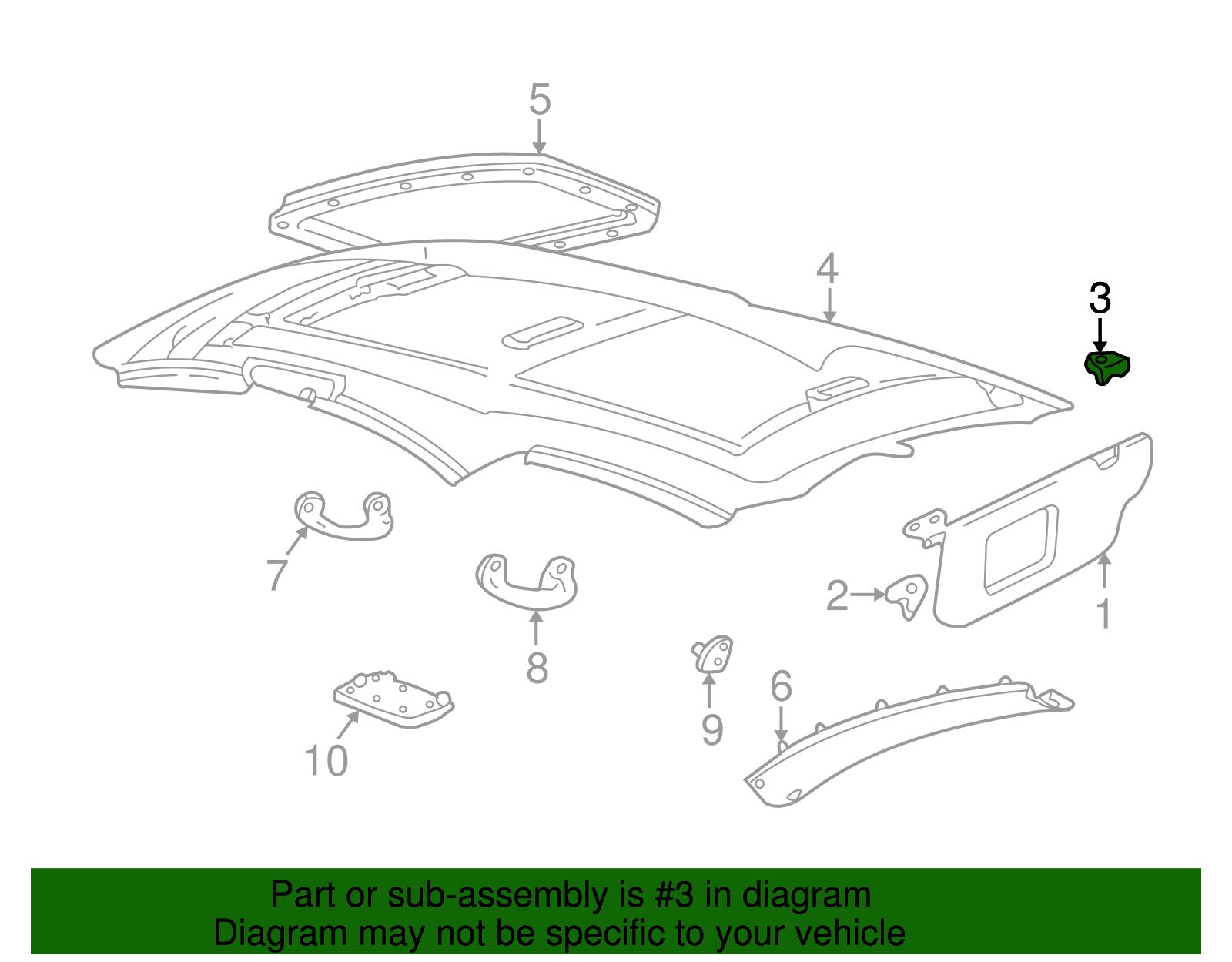 Sun-Visor Clip - Ford (YF1Z-5404132-CAB)
