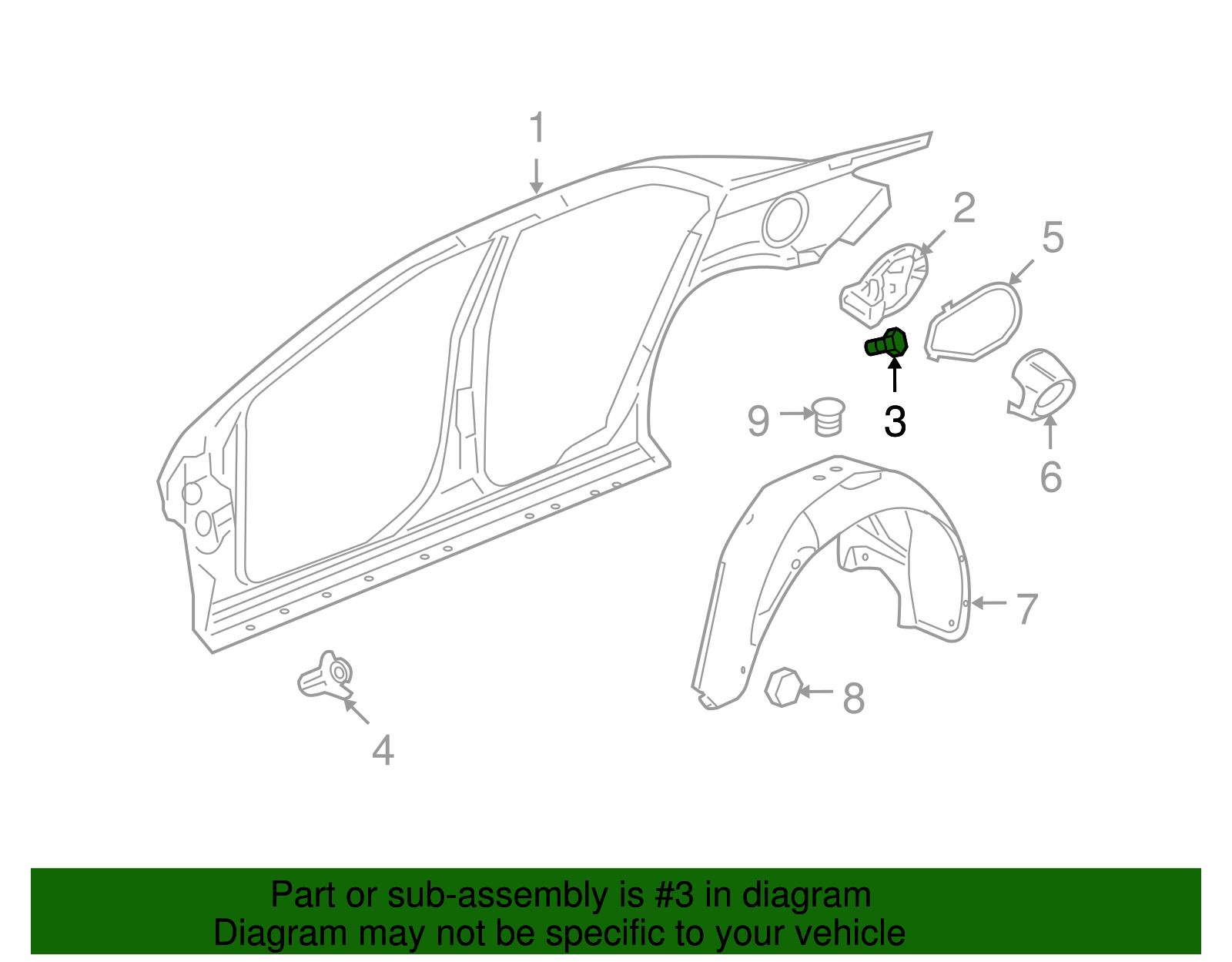Fuel Tank Filler Door Bumper - GM (89047657)