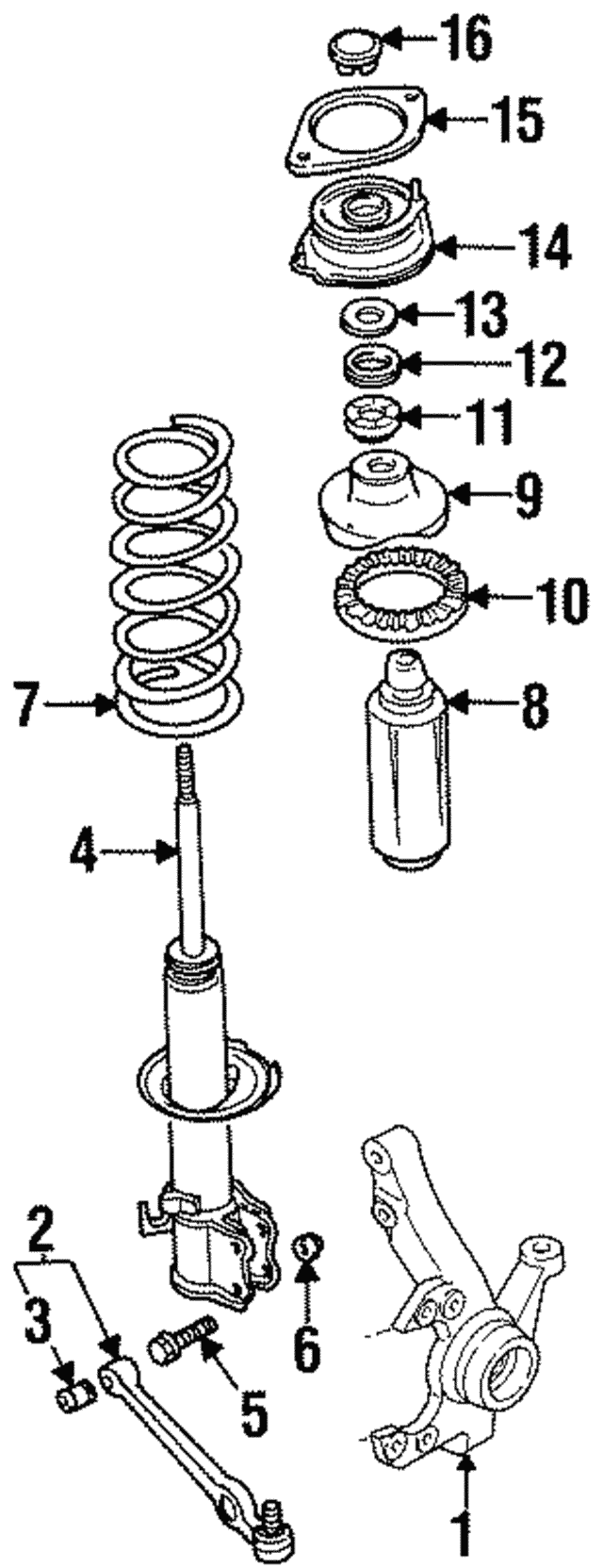 19941997 Ford Aspire Spindle F4BZ3K186D