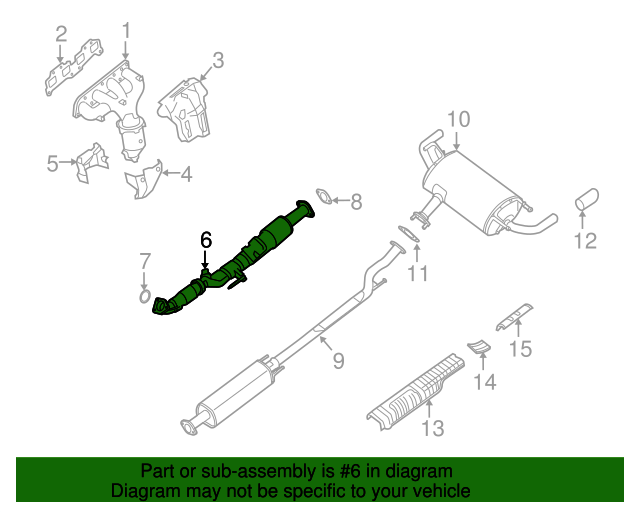 20082010 Nissan Altima Front Pipe 20010JA01B Nissan Parts Plus