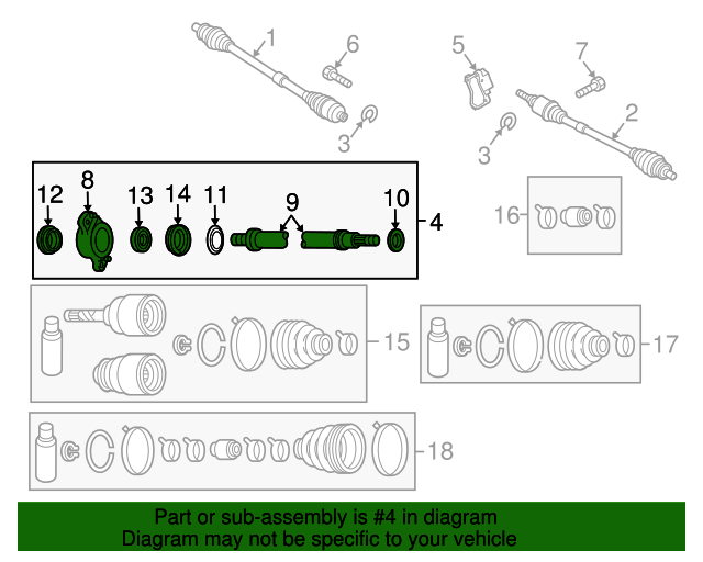 20102013 Mazda 3 Intermediate Shaft GG4525700G