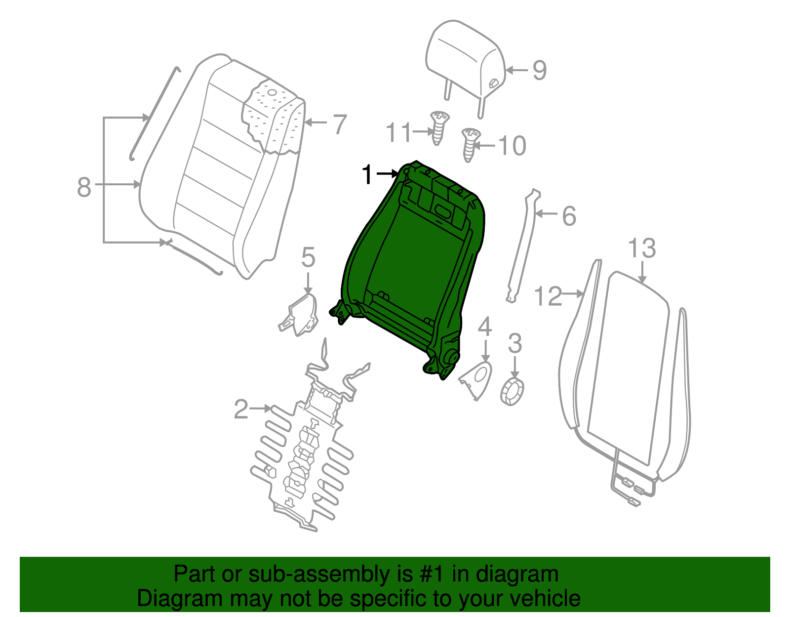 Seat Back Frame - Volkswagen (8E0-881-515-A)