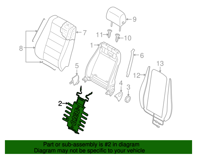 20052010 Volkswagen Touareg Lumbar Support 8E0881891A VW Parts Vortex
