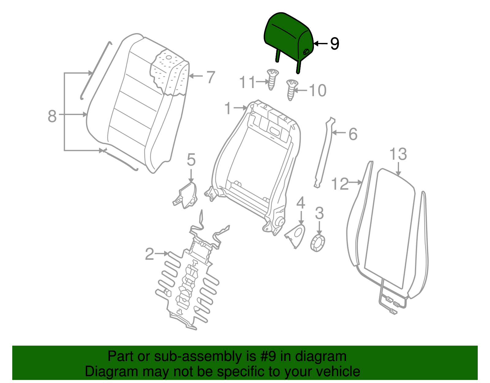 Headrest - Volkswagen (7L6-881-901-AM-S79)
