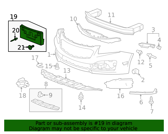 20152016 Chevrolet Front License Plate Bracket Attachment Kit 95426880