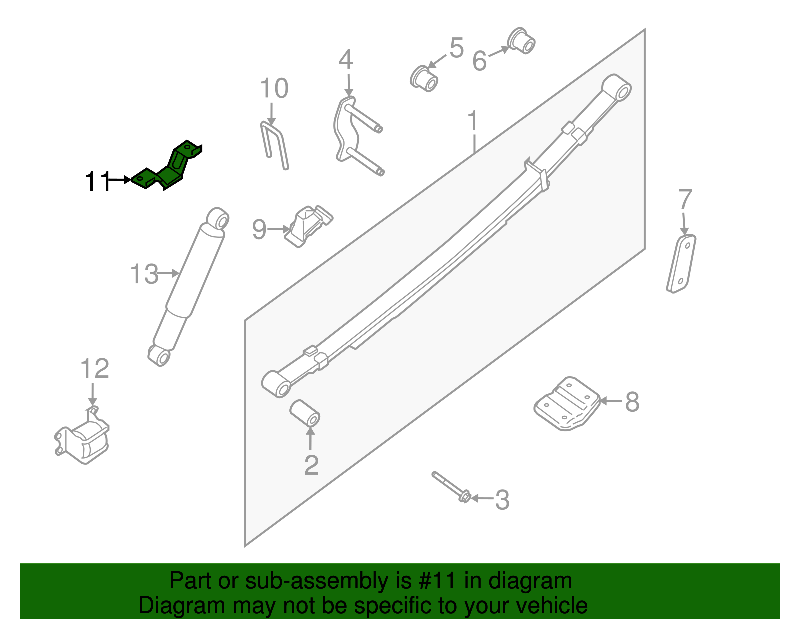 2005-2025 Nissan Frontier Rear Upper Leaf Spring Support