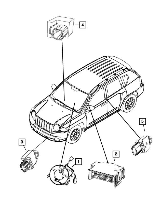 2008-2009 Jeep Compass Occupant Restraint Module 4896624AE | Mopar Estores