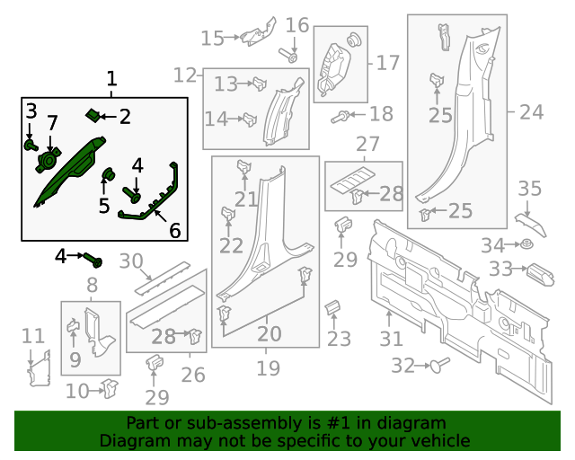 2021 Ford F150 Windshield Pillar Trim ML3Z1503598BD