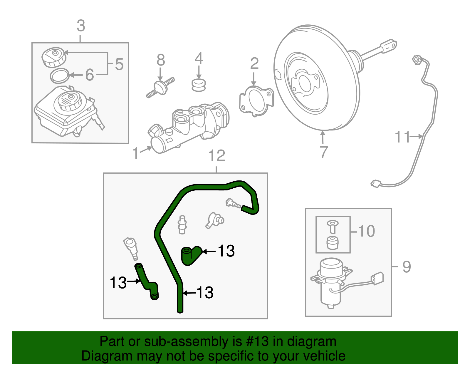 Power Brake Booster Vacuum Pipe - GM (90541023)