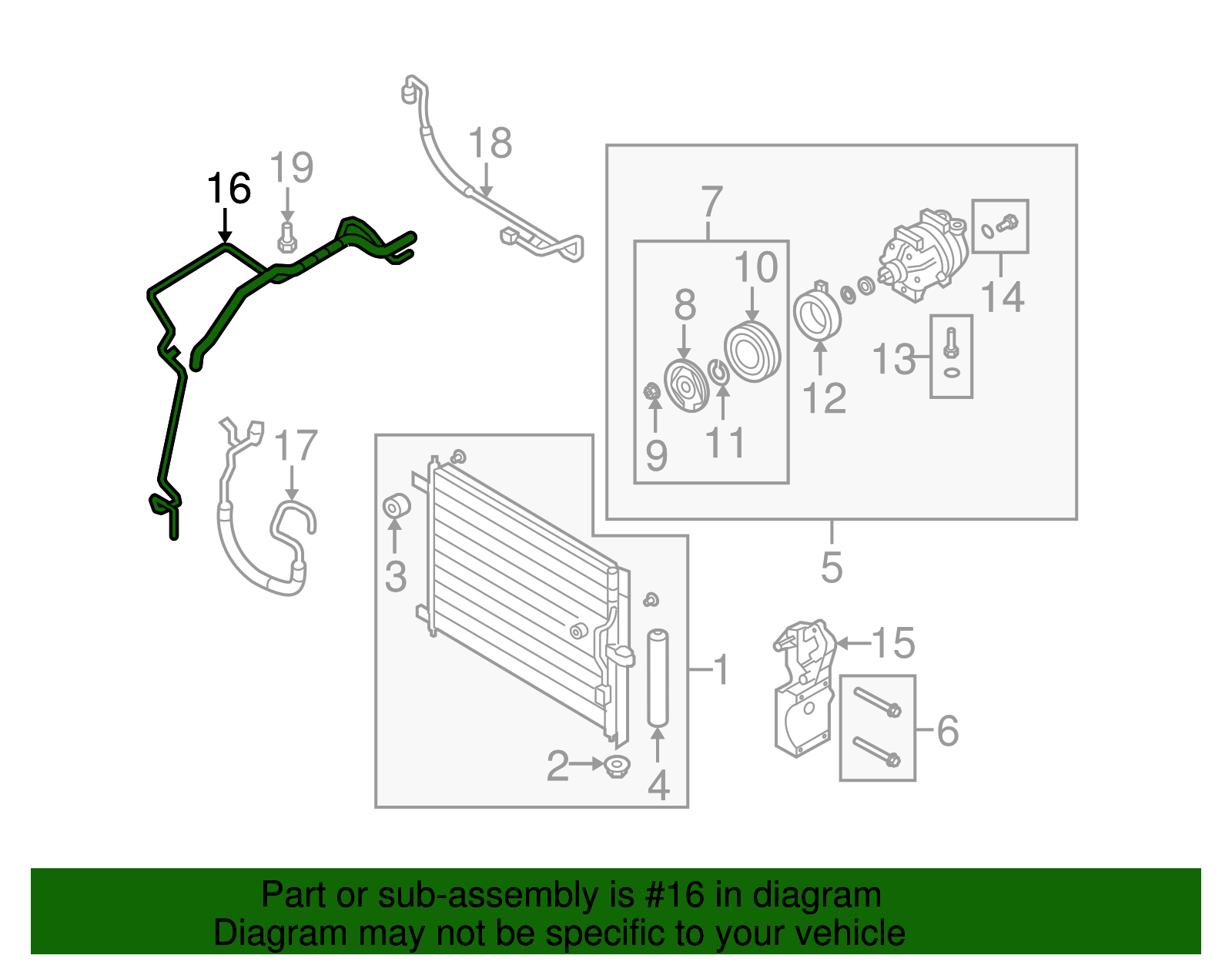 Air Conditioning Compressor and Condenser Hose - GM (96650460)