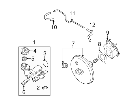 Master Cylinder - Components On Dash Panel for 2012 Nissan Rogue #0