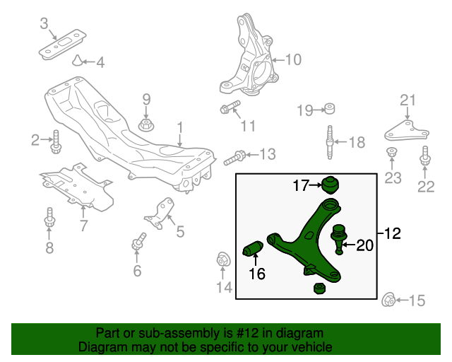 20142018 Subaru Forester Control Arm 20202SG012 Subaru Parts For You