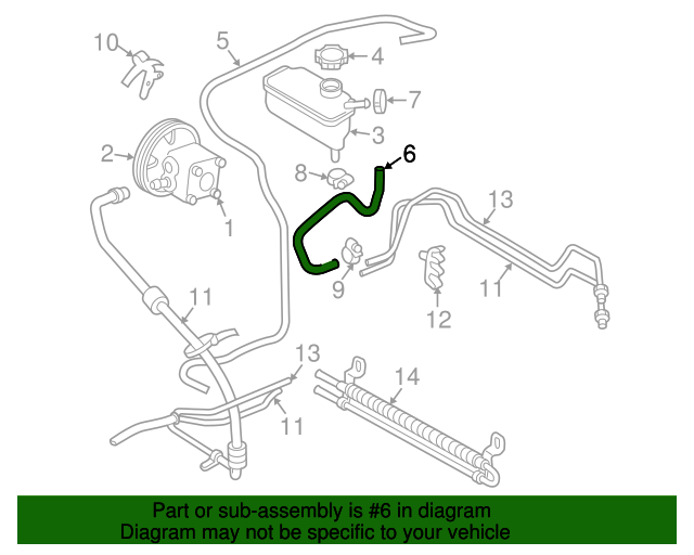 19992007 Volvo Power Steering Reservoir Hose 30645081 Genuine Volvo