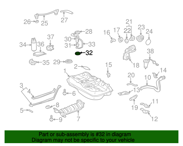 OEM 19982012 Toyota Fuel Pump Tank Seal Part 7716933020 Modern
