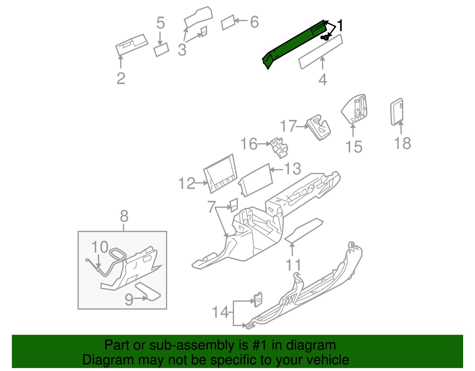 Trim Molding - Volkswagen (7L6-858-969-K-7U7)