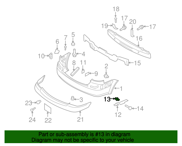 2006-2011 Kia Bumper Cover Upper Retainer 86591-25000 | GetOEMParts.com