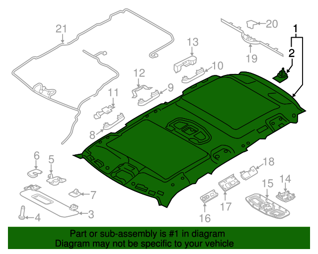 Genuine OEM Headliner Part LR081940 Fits 20172020 Land Rover