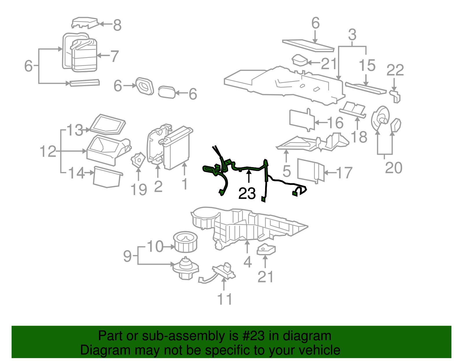 Air Conditioning Control Wiring Harness - GM (89019090)