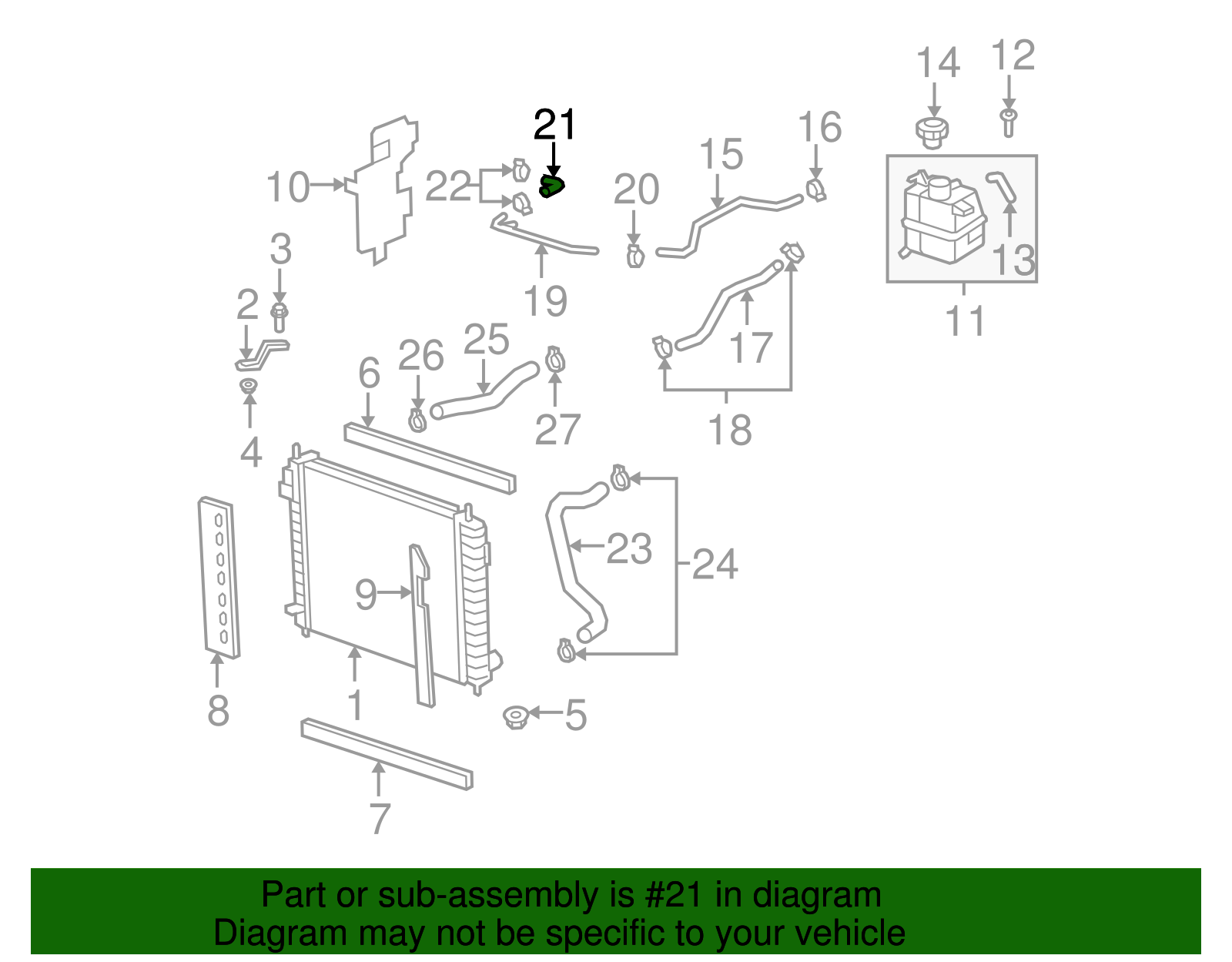 Engine Coolant Air Bleed Hose - GM (12595603)