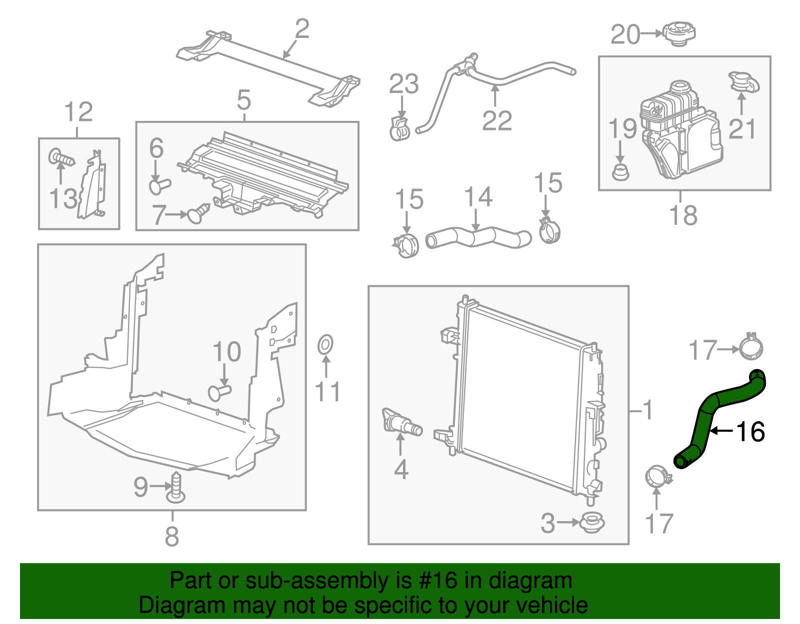 Radiator Outlet Hose - Cadillac (84128866)