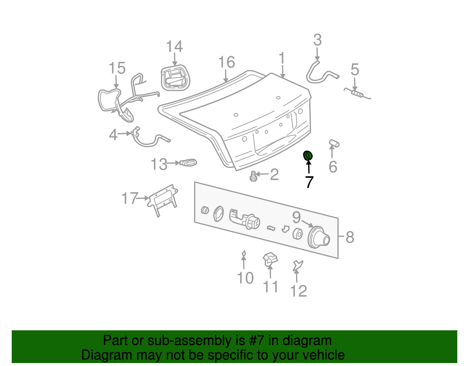 Bumper, R/Cmpt Lid Hge - GM (09135915)