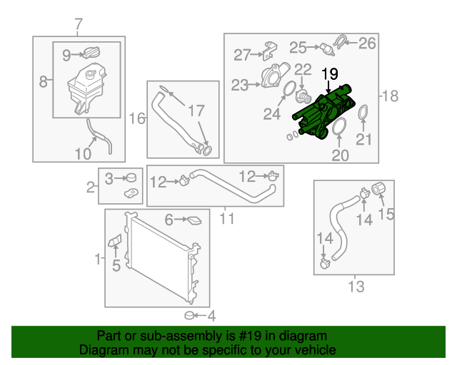 20112015 Hyundai Sonata Thermostat Housing 256202G650 OEM Parts Online