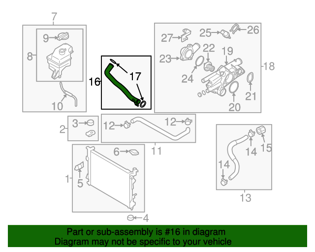 254602G800 Engine Coolant Pipe 20112015 Hyundai Sonata