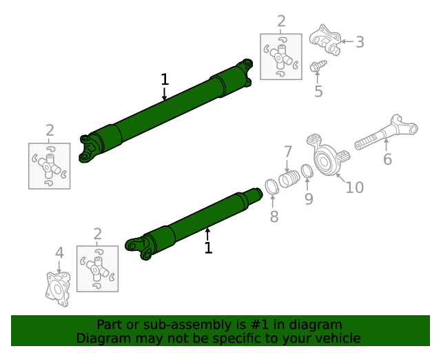Genuine OEM Ford Drive Shaft JL1Z4R602U OEM Ford Parts & Accessories