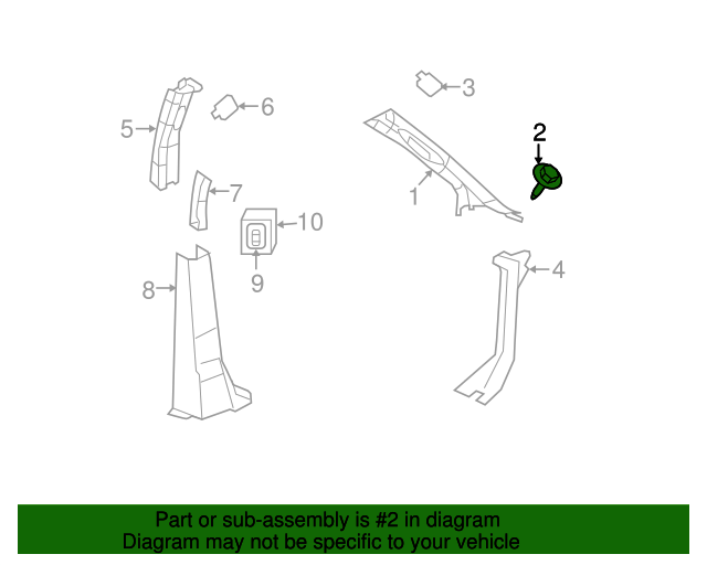 Windshield Pillar Trim U WHT-004-437