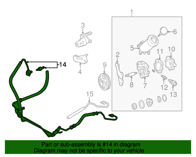19952004 Toyota Power Steering Pressure Hose 4441004030 OEM