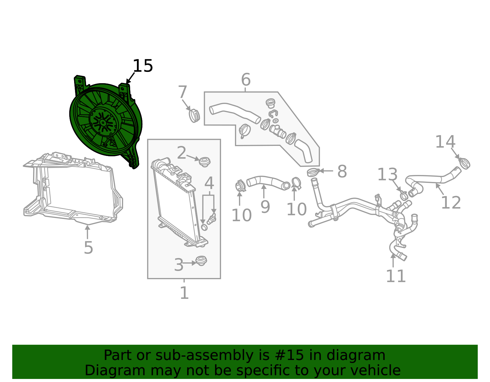 Passenger Side Engine Cooling Fan - GM (87857439)