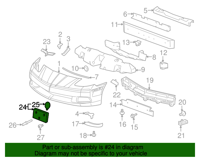 20052013 Chevrolet Corvette Front License Plate Bracket 15236173 GM