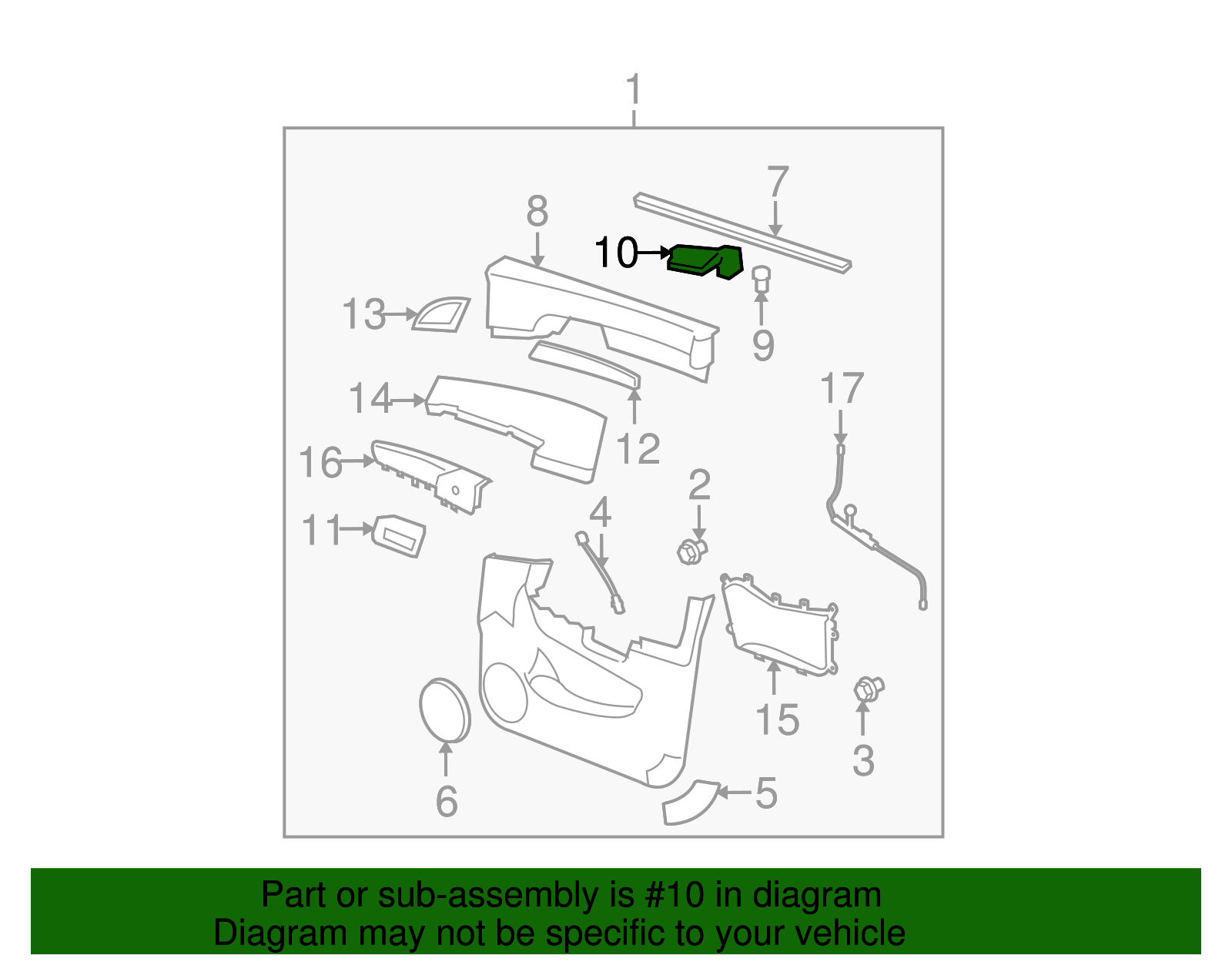 Passenger Side Door Inside Handle - GM (96861999)