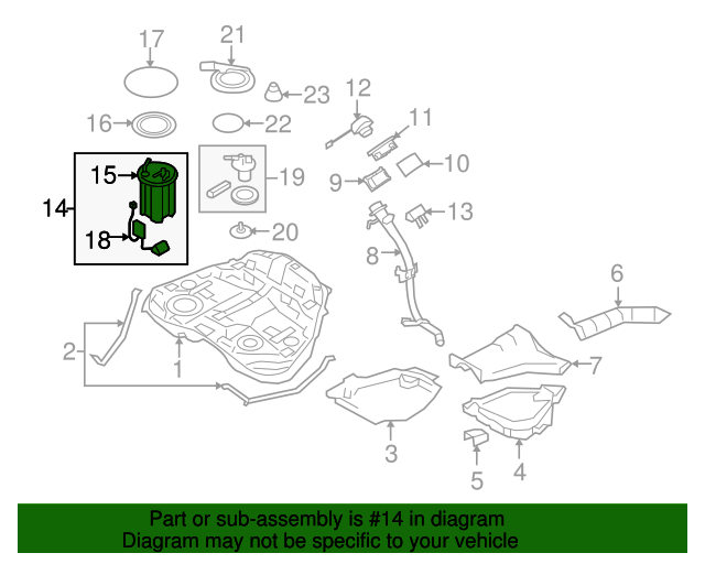 20132014 Subaru Fuel Pump Assembly VIN Required 42021AJ230 Subaru