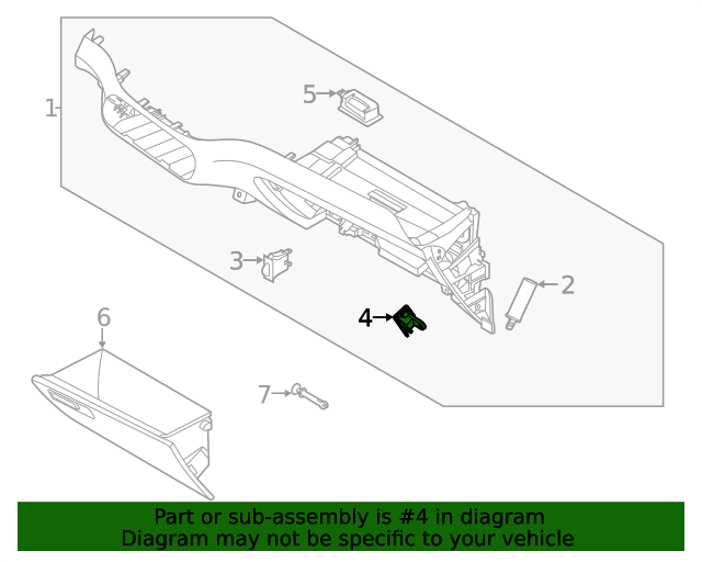 84515K0000 Glove Box Door Striker 20202021 Kia Soul Kia.Parts Store