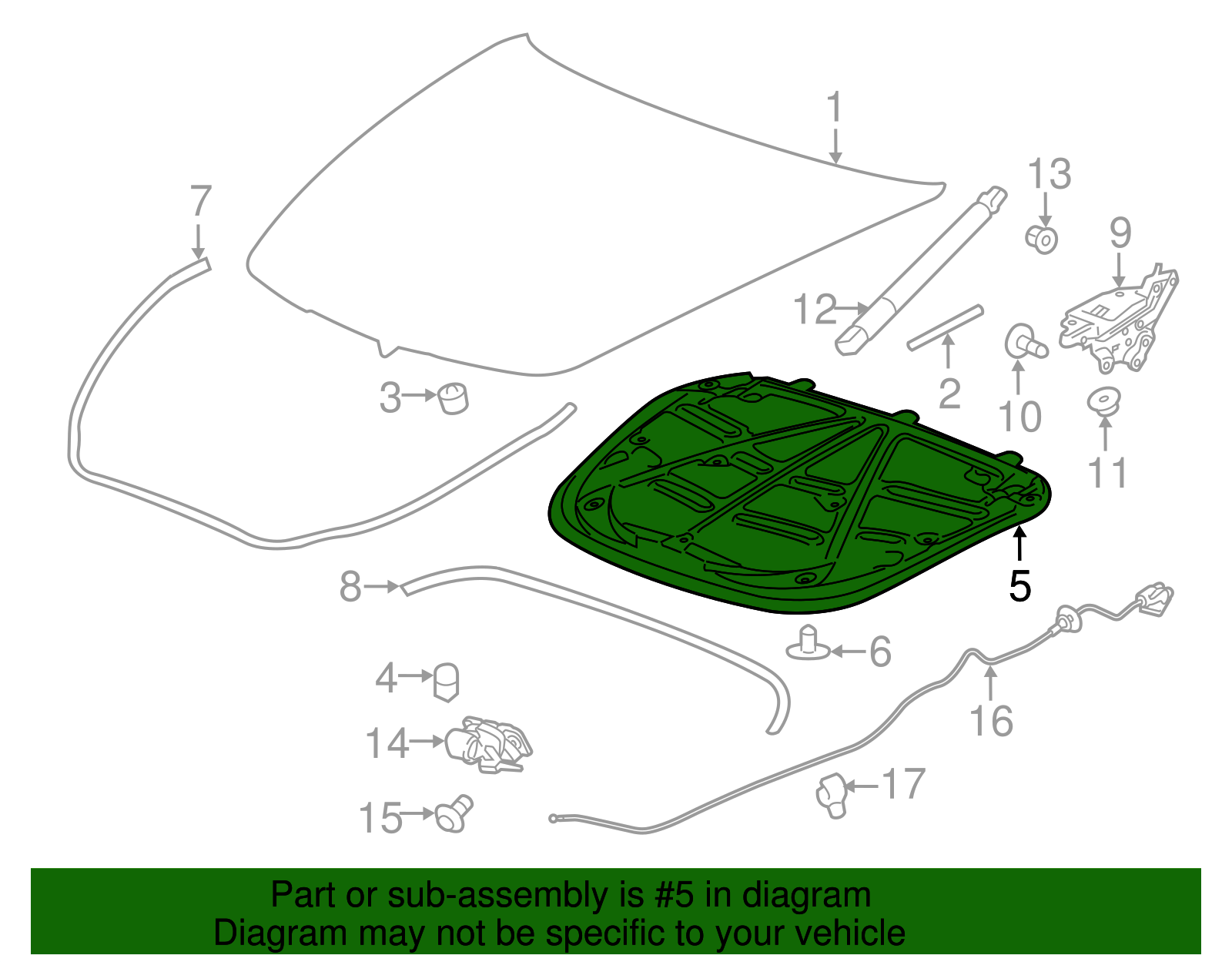 Hood Insulator - Cadillac (84132297)