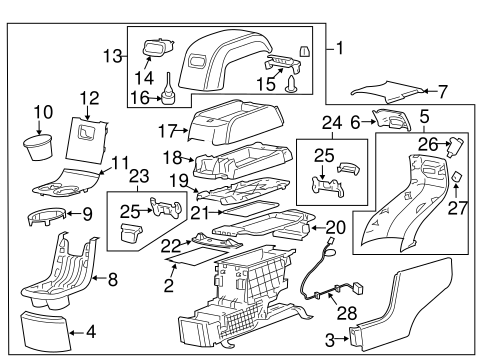 Rear Console for 2010 Chevrolet Traverse | Auto Parts Express