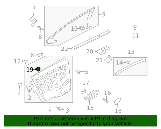 Ford DG1Z1521999AB Lock Knob Bezel 20132019 Ford OEM Ford
